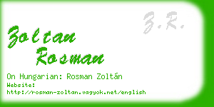 zoltan rosman business card